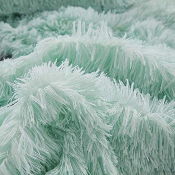 Shaggy Fluffy Faux Fur Duvet Cover Set Button Closure Velvety Bedding Se… - Picture 6 of 6